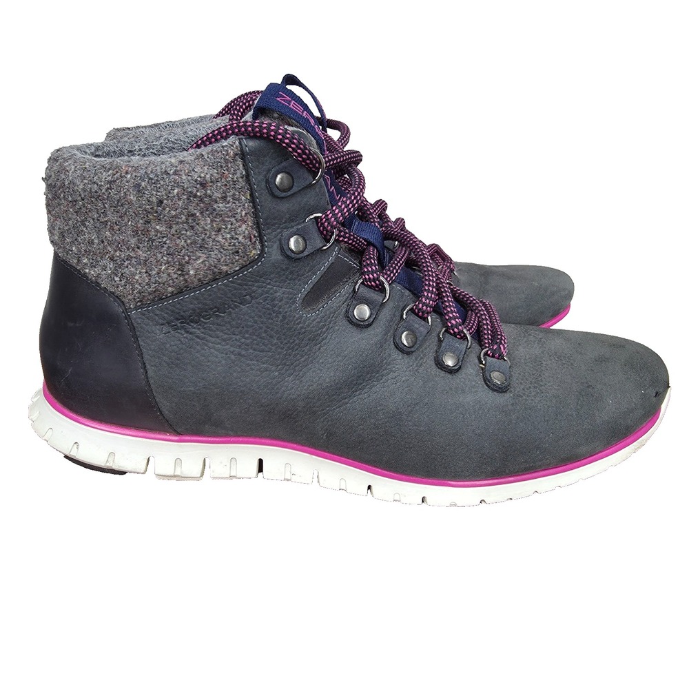 Cole Haan Zerogrand Hiking‎ Boots Womens 10.5 B Gray Faribault Wool Waterproof